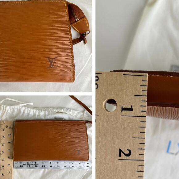 Repair Required: Louis Vuitton EPI Pochette Cognac Brown Shoulder Bag Clutch - Picture 14 of 14